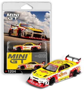 MINI GT Nissan LB-ER34 Super Silhouette Skyline Suppaiman Okinawa MGT01204-BL 1:64