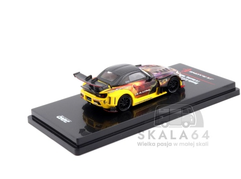 Model samochodu Honda S2000 AP1 J'S RACING MAOU Demon King Yellow Carbon Top w skali 1:64 - tył