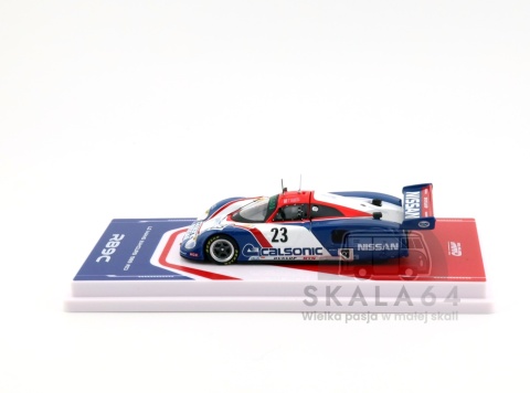 Model samochodu Nissan R89C 24h Le Mans 1989 #23 Nissan Motorsport Calsonic w skali 1:64 - bok