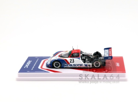 Model samochodu Nissan R89C 24h Le Mans 1989 #23 Nissan Motorsport Calsonic w skali 1:64 - bok