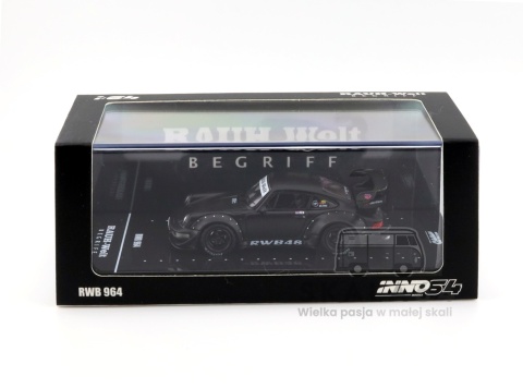 INNO64 Porsche 911 RWB 964 RAUH-Welt Begriff Black Matt Matte Black 1:64