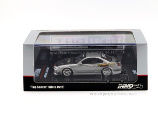 INNO64 TOP SECRET Nissan Silvia S15 Silver 1:64