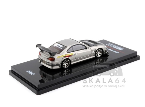 Model samochodu TOP SECRET Nissan Silvia S15 Silver w skali 1:64 - tył