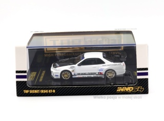 INNO64 TOP SECRET Nissan Skyline GT-R R34 White 1:64