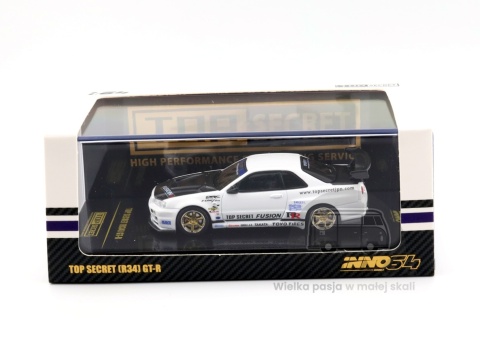 INNO64 TOP SECRET Nissan Skyline GT-R R34 White 1:64