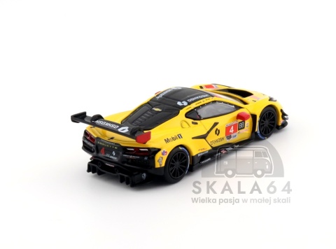 Model samochodu Chevrolet Corvette Z06 GT3.R #4 Pratt Miller Motorsports 2025 IMSA Daytona 24 Hrs Yellow Red w skali 1:64 - tył