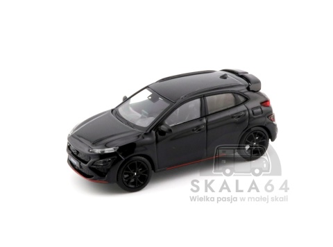 Model samochodu Hyundai KONA N Phantom Black w skali 1:64 - przód