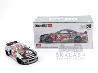 MINI GT Kaido House 197 Nissan Skyline GT-R R34 Kaido Star Racing Silver Red Black 1:64 KHMG197