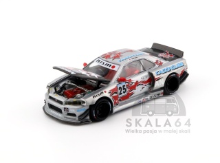 MINI GT Kaido House 197 Nissan Skyline GT-R R34 Kaido Star Racing Silver Red Black 1:64 KHMG197