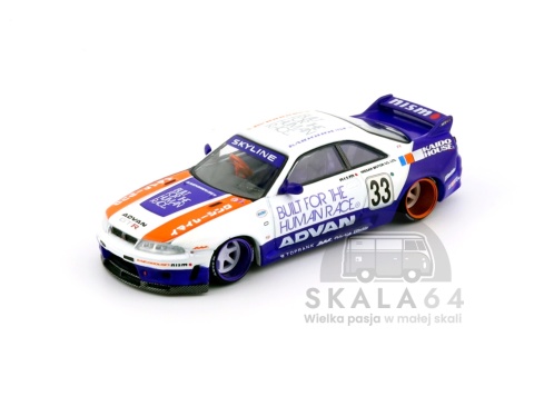 MINI GT Kaido House 213 Nissan Skyline GT-R R33 BFTHR V1 White Blue Red KHMG213 1:64