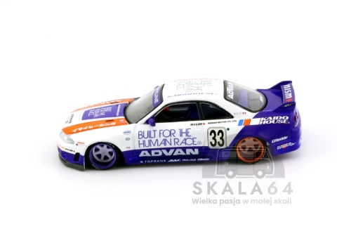 MINI GT Kaido House 213 Nissan Skyline GT-R R33 BFTHR V1 White Blue Red KHMG213 1:64