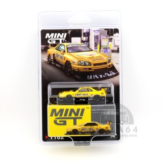 MINI GT Nissan LB-ER34 Super Silhouette Skyline Sport Yellow RHD MGT01182-BL 1:64
