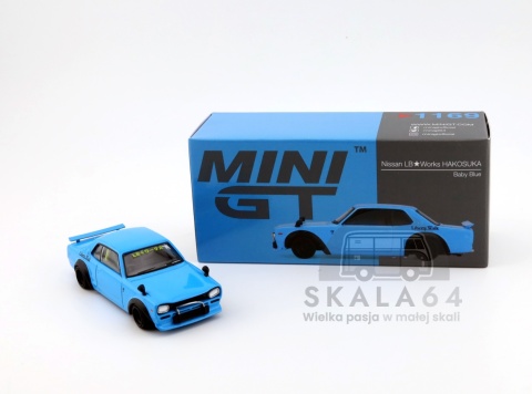MINI GT Nissan Skyline Hakosuka LB Works Liberty Walk Baby Blue MGT01169-R 1:64