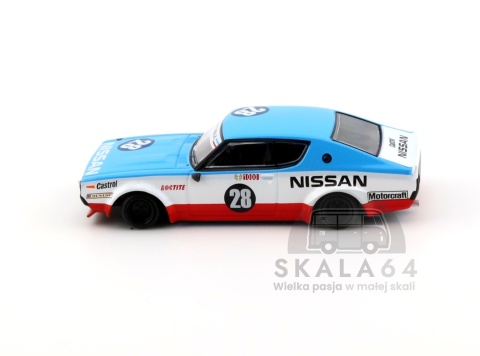 Model samochodu Nissan Skyline Kenmeri LB Works Liberty Walk Nissan Racing '75 Concept w skali 1:64 - bok