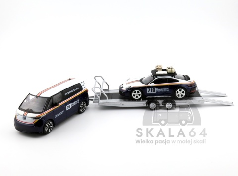 Porsche 911 Dakar #718 & Volkswagen ID. Buzz Porsche Centrum Gelderland Roughroads Set w skali 1:64