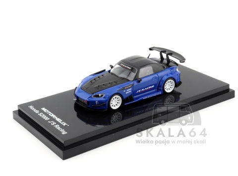 Model samochodu Honda S2000 J's Racing Apex Blue Pearl w skali 1:64 - przód