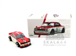 POP RACE PR64-075 Nissan Skyline GT-R V8 Drift Hakosuka Watanabe Cream Red PR640075 1:64