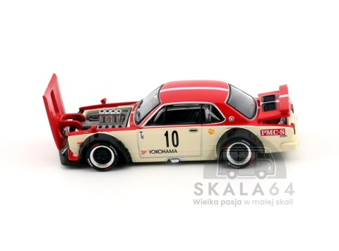 Model samochodu Nissan Skyline GT-R V8 Drift Hakosuka Watanabe Cream Red w skali 1:64 - elementy