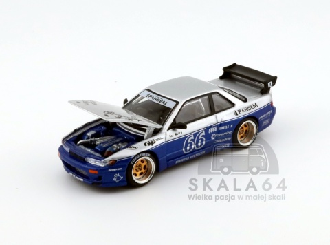 Model samochodu Pandem Nissan Silvia S13 Moontech Blue w skali 1:64 - maska