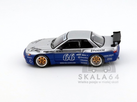 Model samochodu Pandem Nissan Silvia S13 Moontech Blue w skali 1:64 - bok