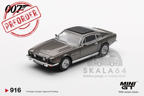 PREORDER MINI GT Aston Martin V8 Vantage The Living Daylights Weapons Off 007 James Bond MGT00916-007E 1:64
