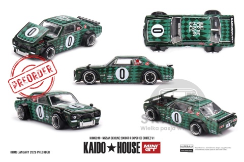 PREORDER MINI GT Kaido House 1969 Nissan Skyline GT-R (Kpgc10) Cortez V1 KHMG249 1:64
