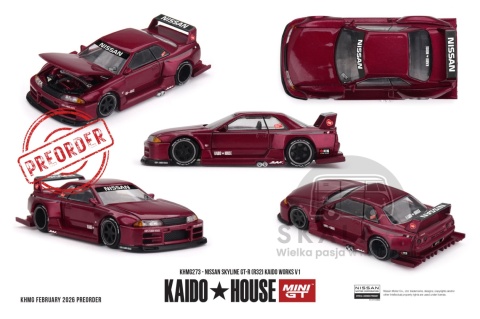 PREORDER MINI GT Kaido House 1989 Nissan Skyline GTR (R32) Kaido Works V1 KHMG273 1:64