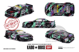 PREORDER MINI GT Kaido House 1999 Nissan Skyline GTR (R34) Kaido Works (V2 Aero) Hks KHMG280 1:64