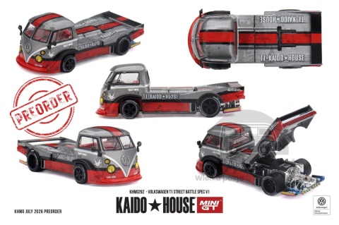 PREORDER MINI GT Kaido House KHMG292 1972 Volkswagen T1 Pickup Street Battle Spec V1