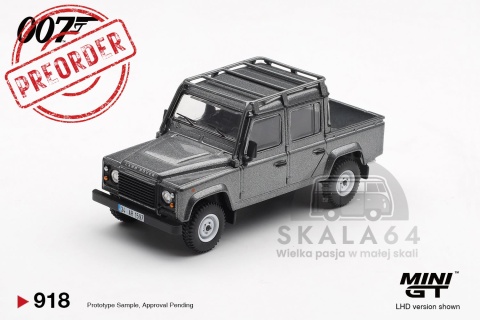 PREORDER MINI GT Land Rover Defender 110 Crew Cab Skyfall 007 James Bond MGT00918-007E 1:64