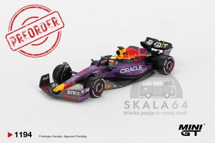 PREORDER MINI GT MGT01194-L 2023 Red Bull Racing Rb19 #1 Max Verstappen Las Vegas Gp Winner