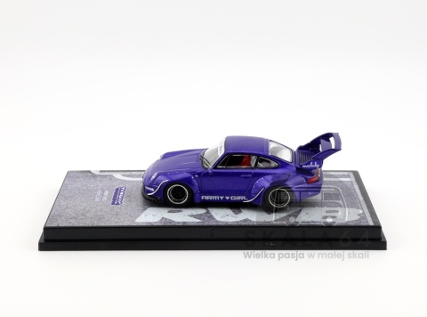 Model samochodu Porsche 911 RWB 993  Army Girl  Purple w skali 1:64 - bok