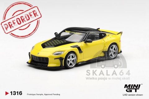 PREORDER MINI GT MGT01316-BL 2025 Nissan FFZ400 Veilside, ikazuchi yellow