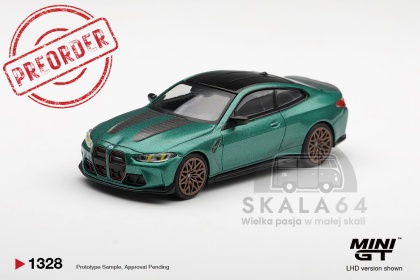 PREORDER MINI GT MGT01328-BL 2024 BMW M4 (G82) CS Frozen Isle of Man, green metallic