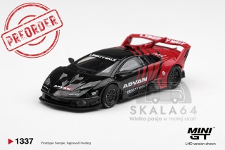 PREORDER MINI GT MGT01337-BL 2026 Lamborghini Murcielago LB-Super Silhouette GT EVO Advan, black/red