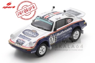 PREORDER SPARK Porsche 911 953 Carrera 3.2L 4x4 Rothmans #176 Winner Rally Dakar 1984 R. Metge D. Lemoyne 1:64