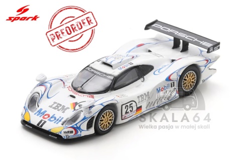 PREORDER SPARK Porsche 911 GT1 98 3.2L Turbo Team Porsche AG Mobil 1 #25 2nd 24h Le Mans 1998 U. Alzen J. Muller B. Wollek 1:64