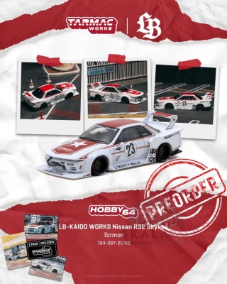 PREORDER TARMAC WORKS 2026 Nissan Skyline (R32) LB-Kaido Works Tarmac 1:64