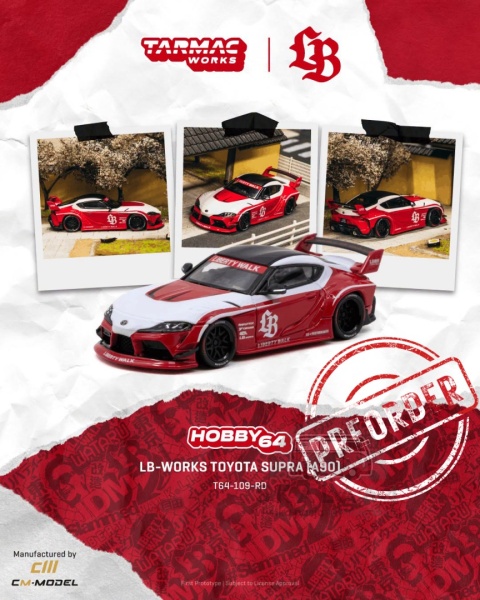 PREORDER TARMAC WORKS 2025 Toyota Supra (A90) LB-Works 1:64