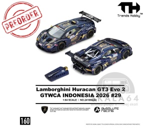 PREORDER TRENDS HOBBY Lamborghini Huracan GT3 EVO2 GTWCA Indonisia 2026 #29 Blue 1:64 TH241083Q