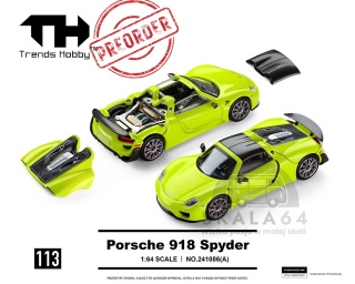 PREORDER TRENDS HOBBY Porsche 918 Spyder Acid Green 1:64 TH241086A