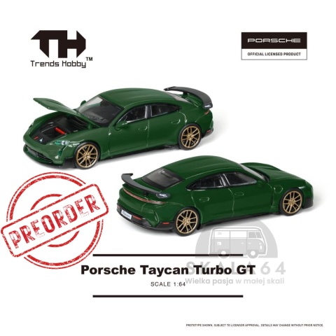 PREORDER TRENDS HOBBY Porsche Taycan Turbo GT Green 1:64 TH241087C