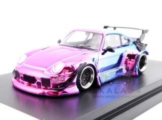 STREET WARRIOR - GHOST PLAYER Porsche 911 RWB 993 RAUH-Welt Neo Chrome 1:64