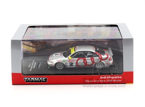 Model samochodu Audi A4 Quattro 1996 Macau Guia Race Winner Frank Biela #3 w skali 1:64 - gablotka