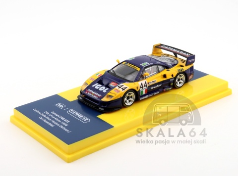 TARMAC WORKS Ferrari F40 GTE 24h of Le Mans 1996 Blue Yellow L. Della Noce A. Olofsson C. Rosenblad #44 1:64