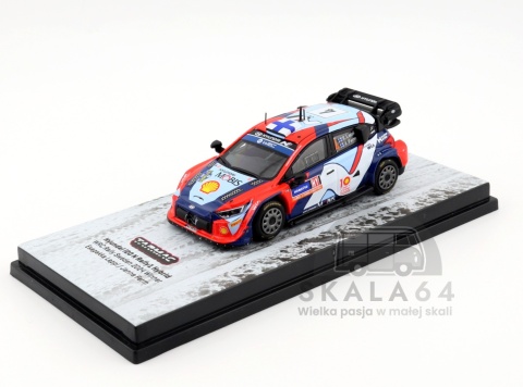 Model samochodu Hyunday i20 N Rally1 Hybrid #4 WRC Rally Sweden 2024 Winner E. Lappi J. Fermi w skali 1:64 - przód