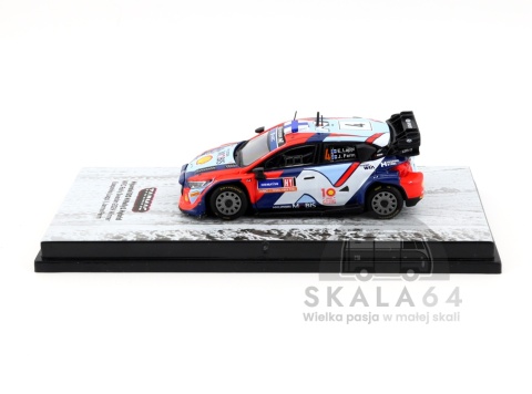 Model samochodu Hyunday i20 N Rally1 Hybrid #4 WRC Rally Sweden 2024 Winner E. Lappi J. Fermi w skali 1:64 - bok