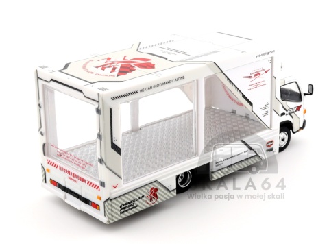 Model samochodu Mitsubishi Fuso Canter EVA Racing w skali 1:64 - tył