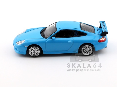 Model samochodu Porsche 911 GT3 type 996 Light Blue w skali 1:64 - bok