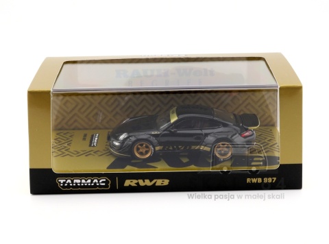 Model samochodu Porsche 911 RWB 997 Black w skali 1:64 - gablotka